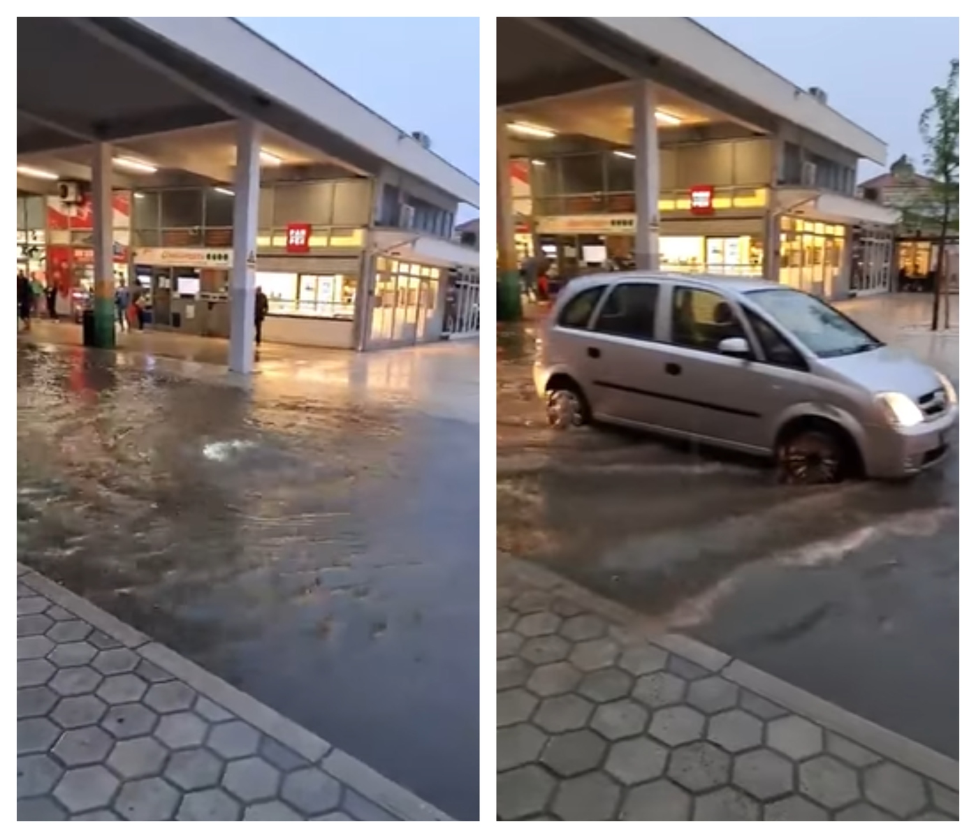 Sinoćnji potop u Rovinju (Foto: Screenshot/Gracijela Putina)