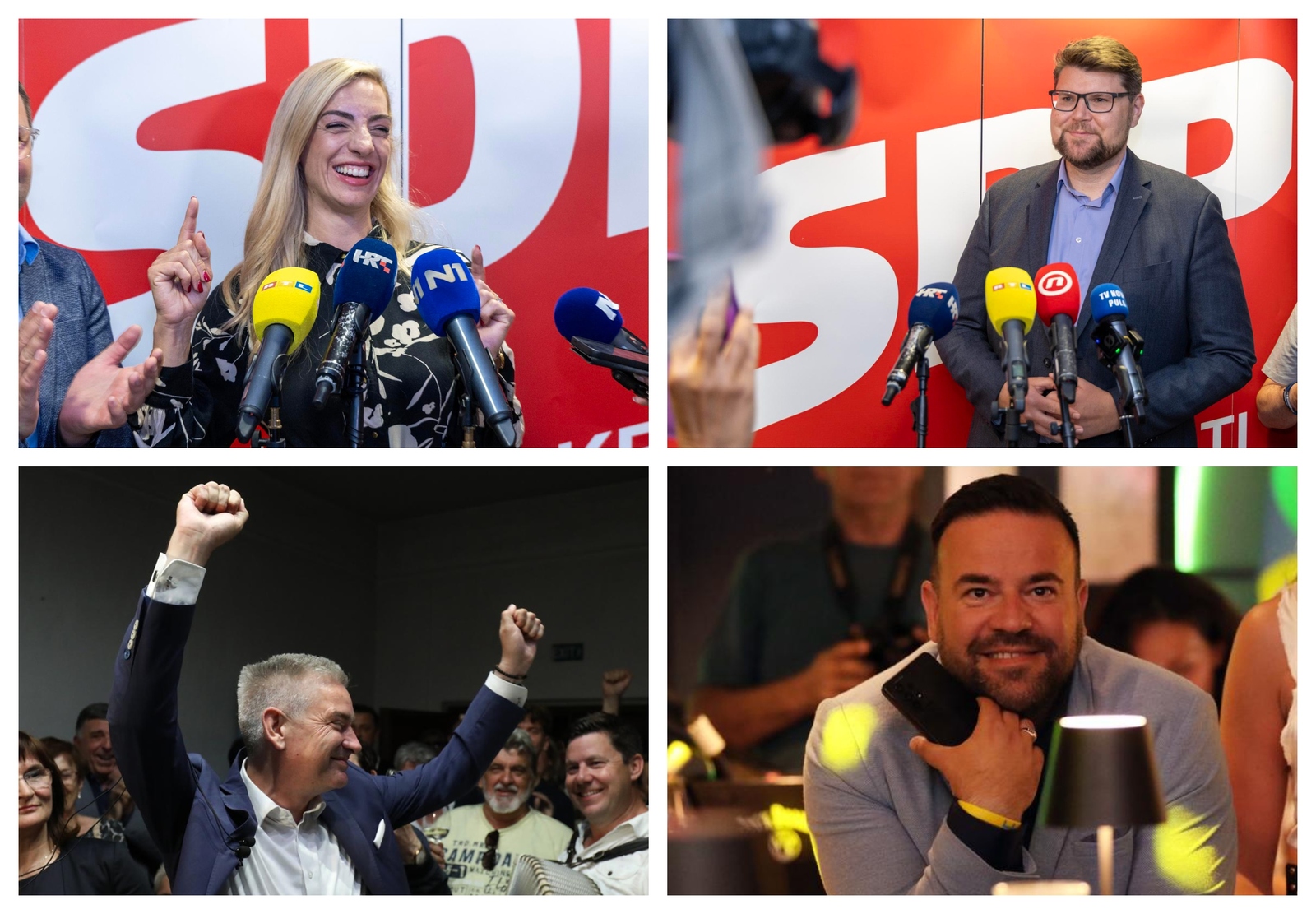 Kandidati za Pulu i Županiju sinoć kad su već znali rezultate (foto: Pixsell)