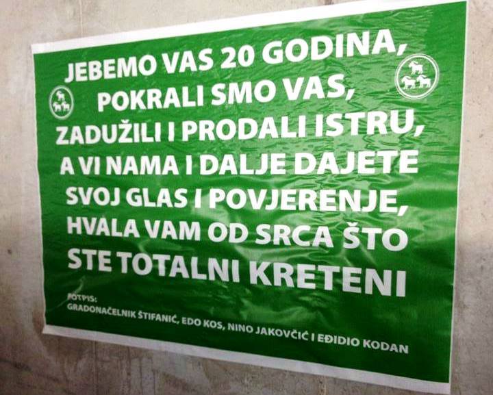 Poreč je oblijepljen plakatima