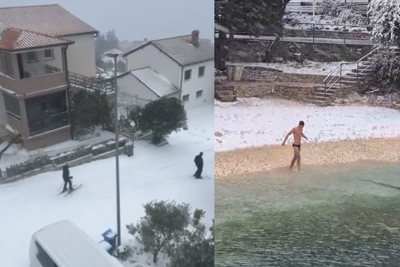 U Rapcu se ljudi istovremeno skijaju i kupaju