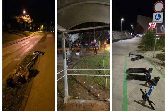 Vandali su noćas bezobzirno divljali po pulskom kvartu 
