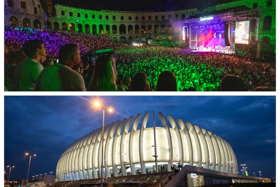 Pogledajte usporedni popis koncerata u Areni Zagreb i Areni Pula