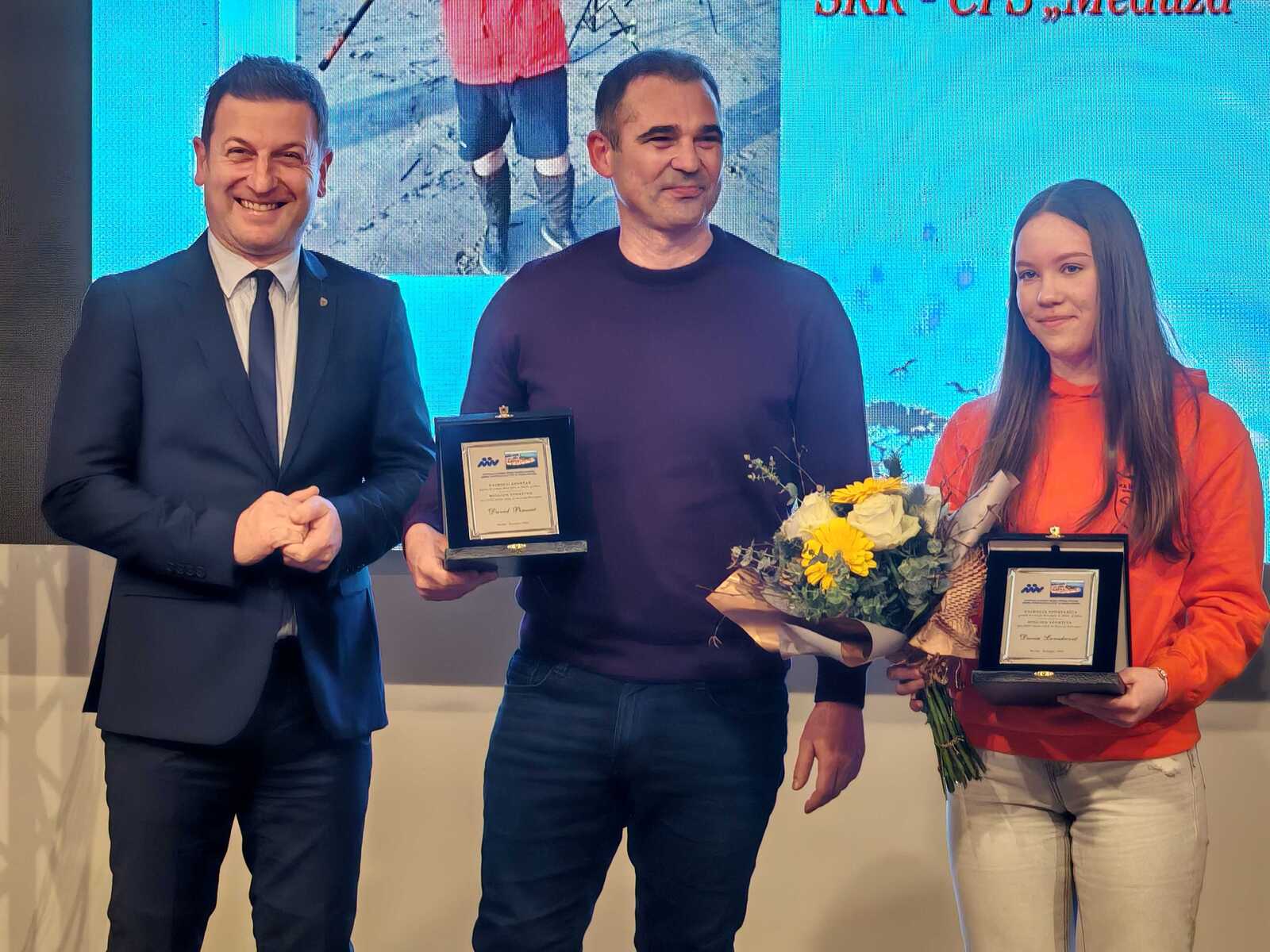 David Pinezić i Darija Livaković u društvu gradonačelnika Emila Nimčevića (Fotogalerija: Aldo Pokrajac)