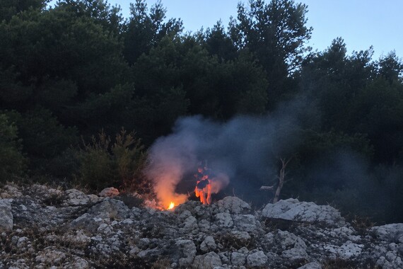 OVO NIJE NORMALNO! Dok kanaderi gase požare po Istri, stranci pale vatru u borovoj šumi 
