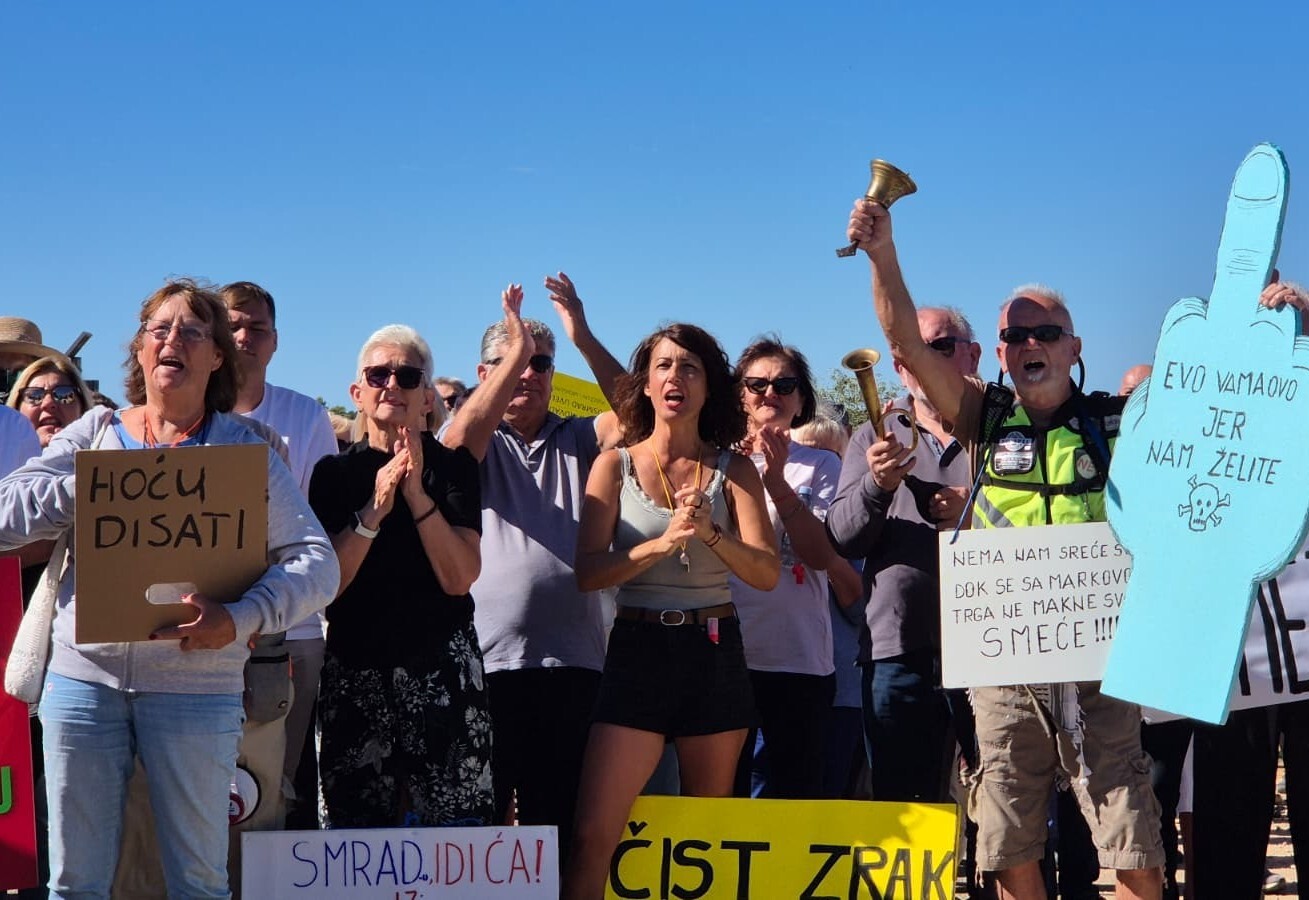 Sa subotnjeg prosvjeda na Kaštijunu (Foto: Marcello Rosanda)