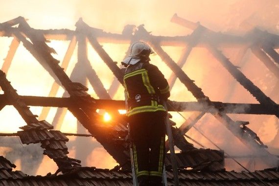 Potpuno izgorjela kuća u Bujama
