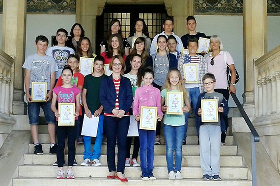 Uspješni učenici talijanske osnovne škole na prijemu kod dogradonačelnice Poreča