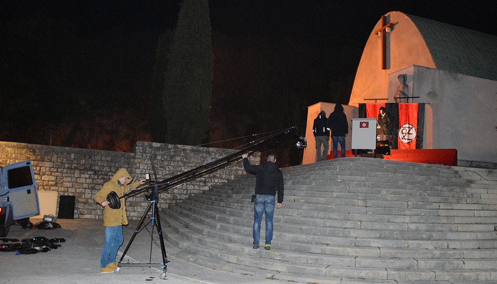 Snimanje spota Zabranjenog pušenja na trgu u Raši