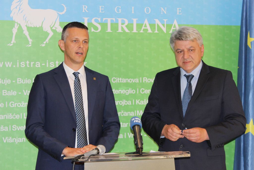 Istarski župan Valter Flego i primorsko-goranski župan Zlatko Komadina
