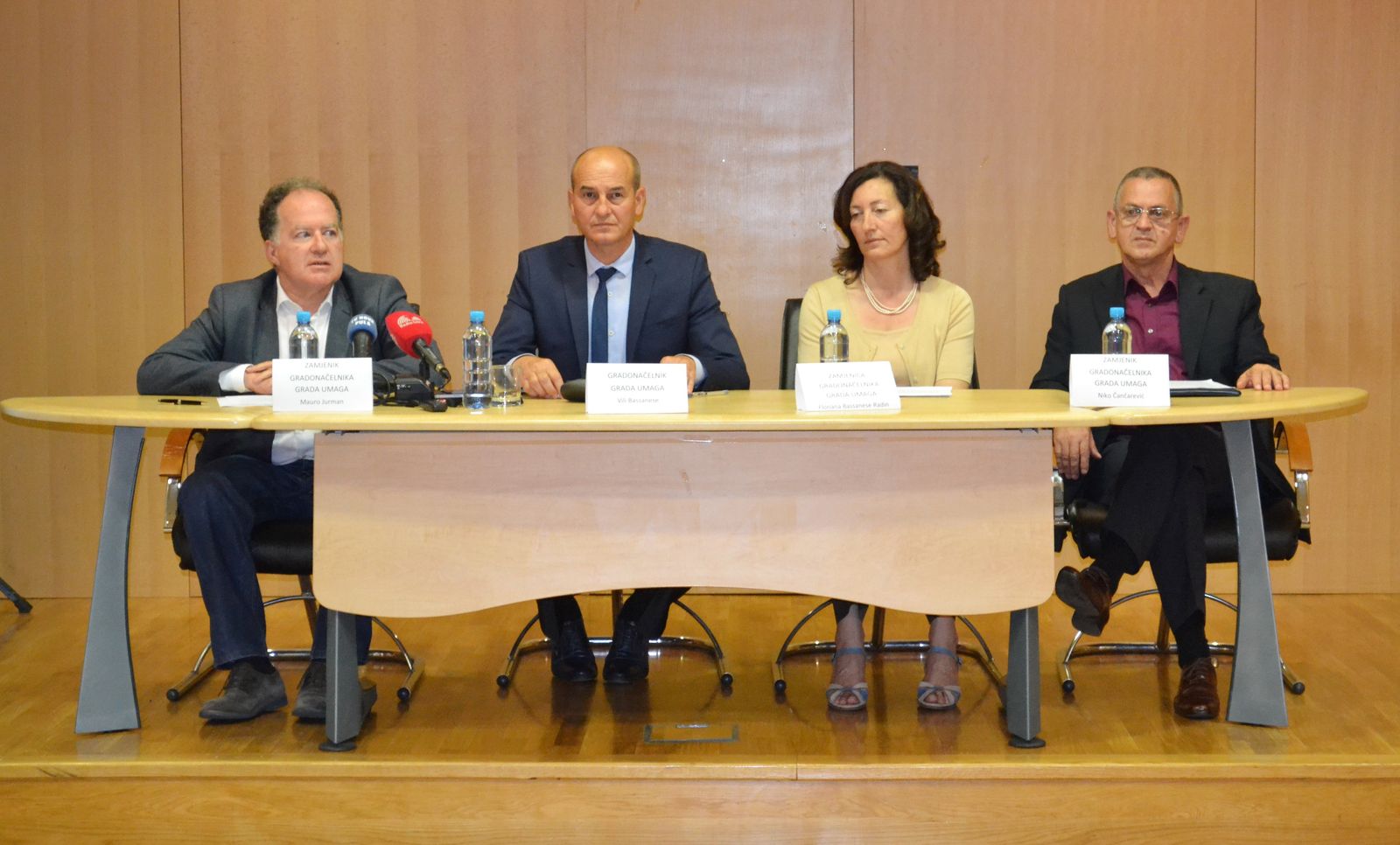Umag raste kao nikad u svojoj povijesti, poručeno je s konferencije; slijeva Mauro Jurman, Vili Bassanese, Floriana Bassanese Radin i Niko Čančarević