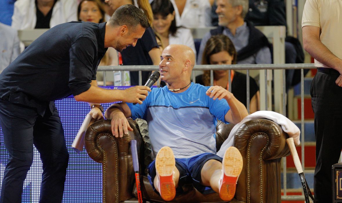 Andre Aggasi je u Umagu izdržao tek zagrijavanje (foto: Jutarnji list)