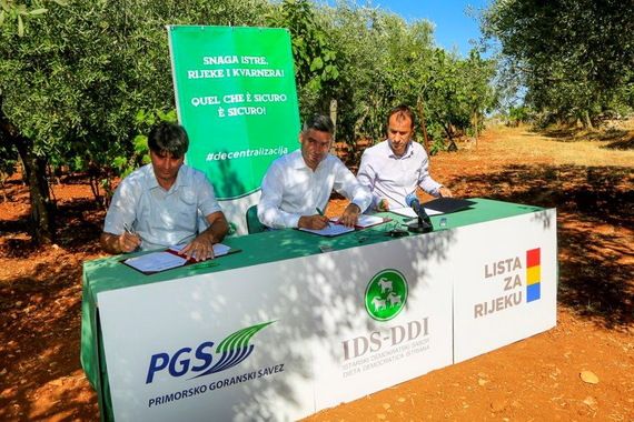IDS, PGS i Lista za Rijeku koaliciju potpisali u masliniku