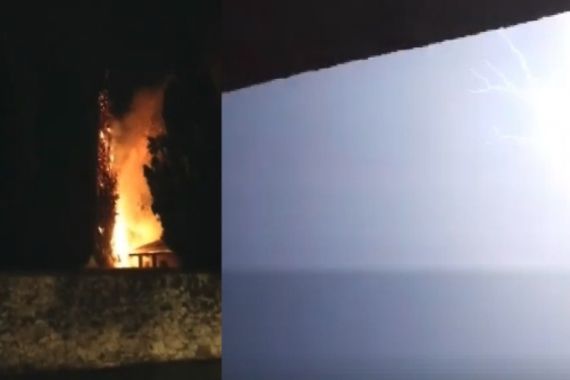 Pogledajte kako je munja zapalila groblje u Petroviji (video)