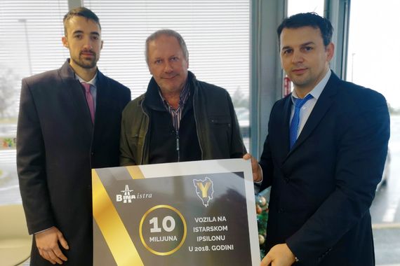 Renato Rabak iz Cerovlja deset milijunti vozač na Istarskom ipsilonu