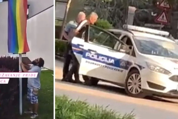 Pojavio se video incidenta sa skidanjem LGBTQ zastave u Pazinu