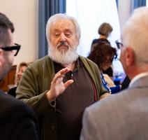 Profesor Ivan Matejčić u društvu Aljoše Pužara i Roberta Matijašića (snimila Petra Tadić)