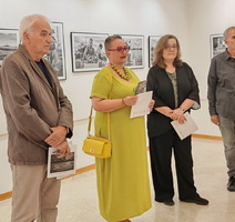 Dr. Mladen Boljkovac, Gianfranca Šuran, Lavoslava Benčić i Dragan Lapčević na otvaranju izložbe (foto: Aldo Pokrajac)