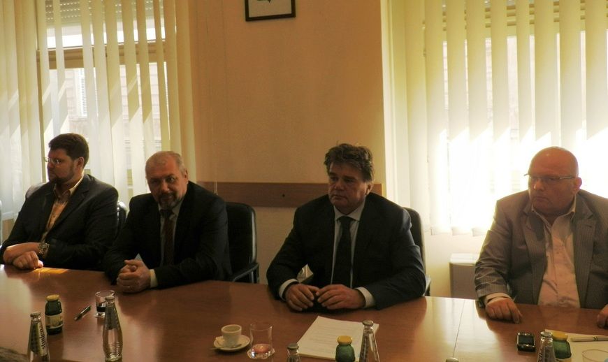 Peđa Grbin, Silvano Hrelja, Ivan Jakovčić i Dino Kozlevac na sastanku s ministrom Mirandom Mrsićem