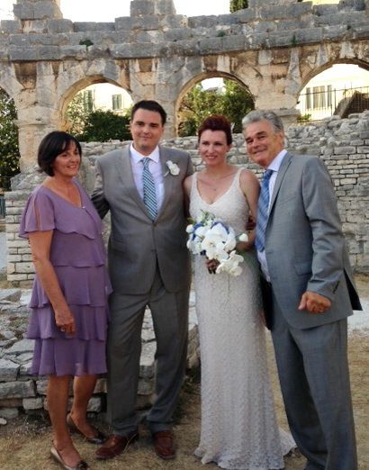 Mladenci s Aleksandrovim roditeljima: Marina, Aleksandar i Nikki, Miroslav Radovich